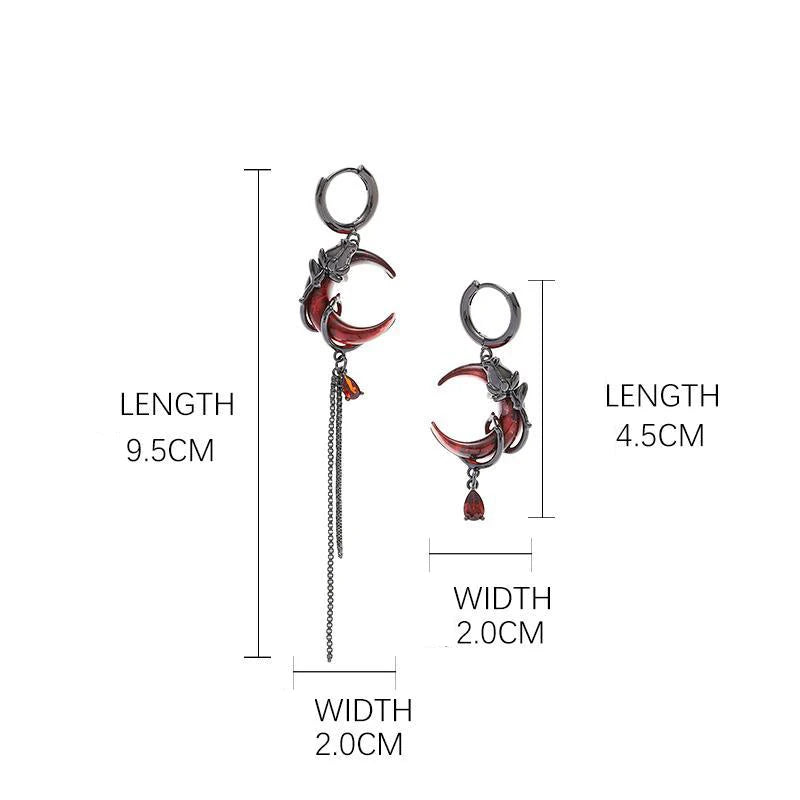 Blood Moon Gothic Tassel Earrings 🌙